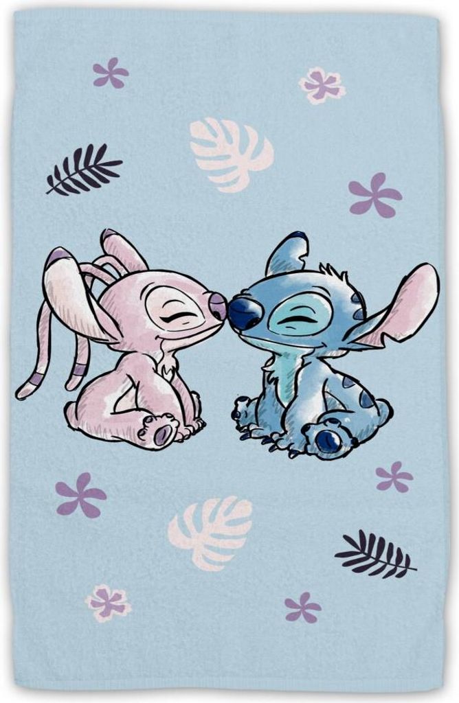 JERRY FABRICS Babyhandtuch Lilo und Stitch Hellblau Baumwolle - Frottee, 50/30 cm