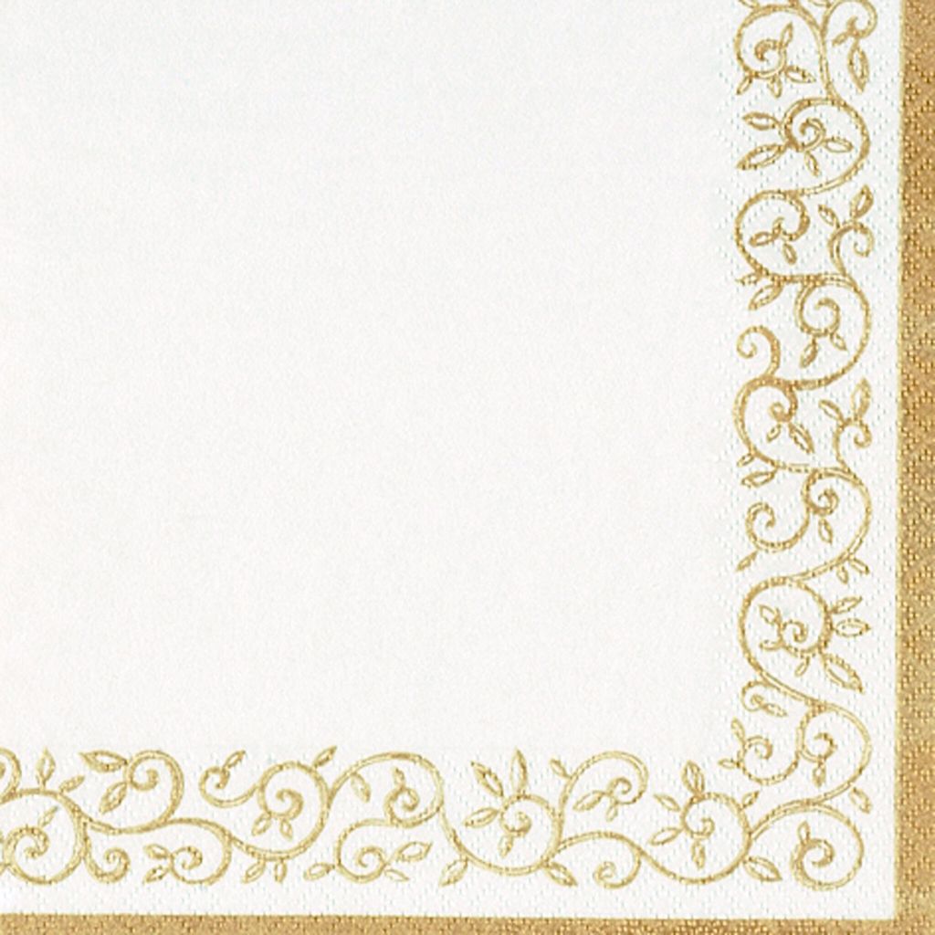 Tovaglioli 33x33 cm - Romantic Border gold-white Immagine del prodotto 