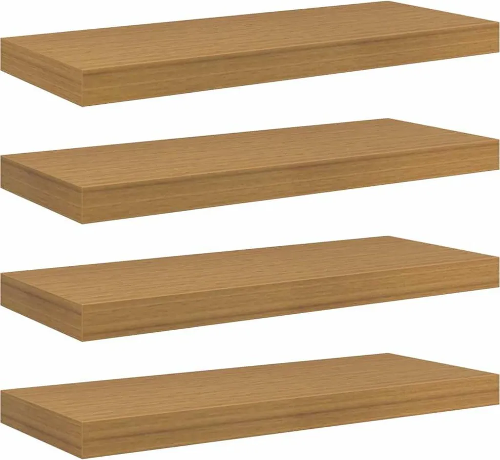 vidaXL Set 4 Mensole Parete Beige 60x23,5x4 cm - Supporto Scomparsa