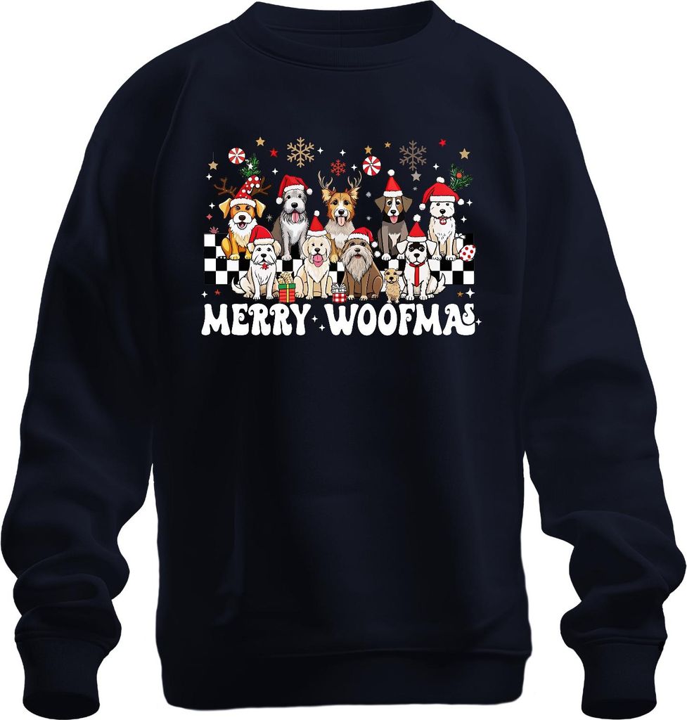 Merry Woofmas Hund Hunde Hundehalter - Weihnachten Xmas Christmas Uni Pullover, Navy, 3XL