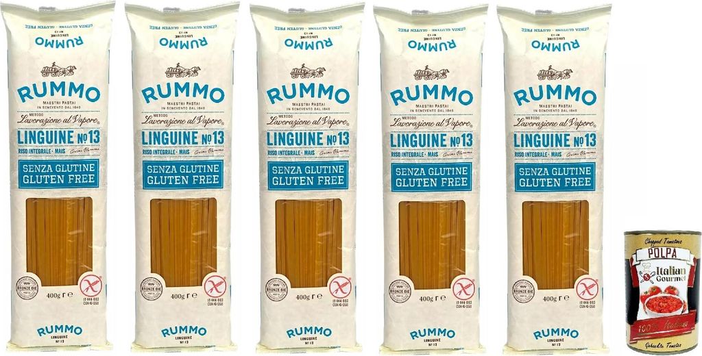 Rummo Pasta Nudeln Glutenfreie Linguine, Bronze Gezeichnete gluteinfrei, perfekt für Menschen mit Zöliakie oder Glutenunverträglichkeit, 5x 400 ...
