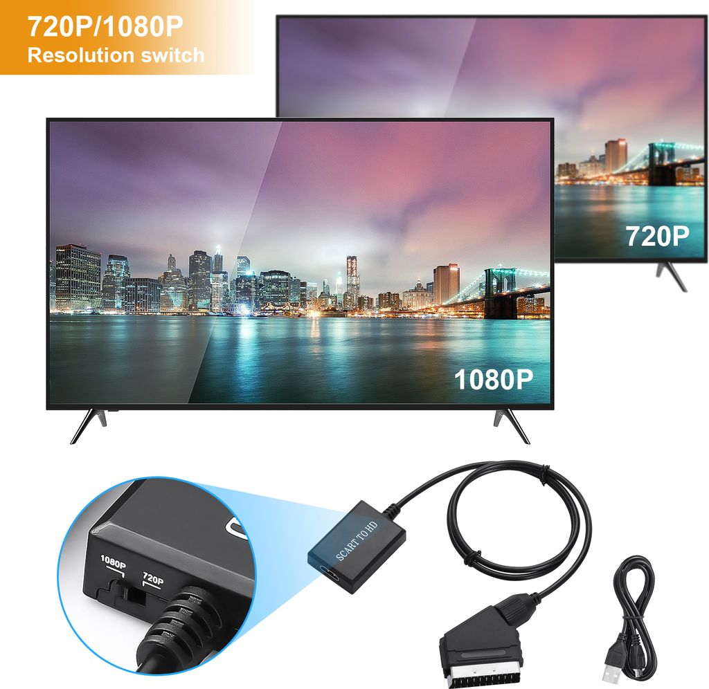 Scart auf HDMI Konverter, Scart auf HDMI Adapter Video Produktbild 5
