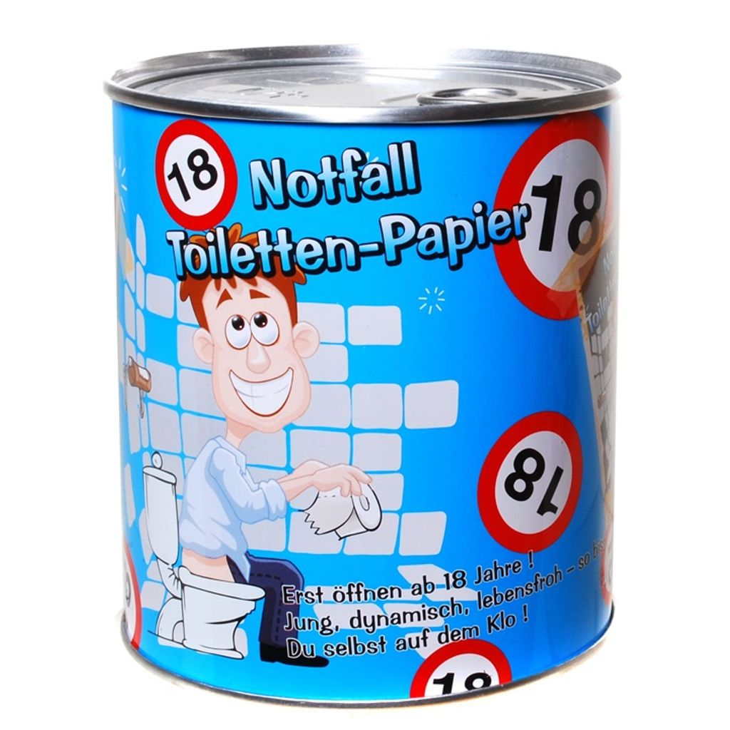 Notfall Toilettenpapier 18 Jahre Geschenk für den Geburtstag Klopapier