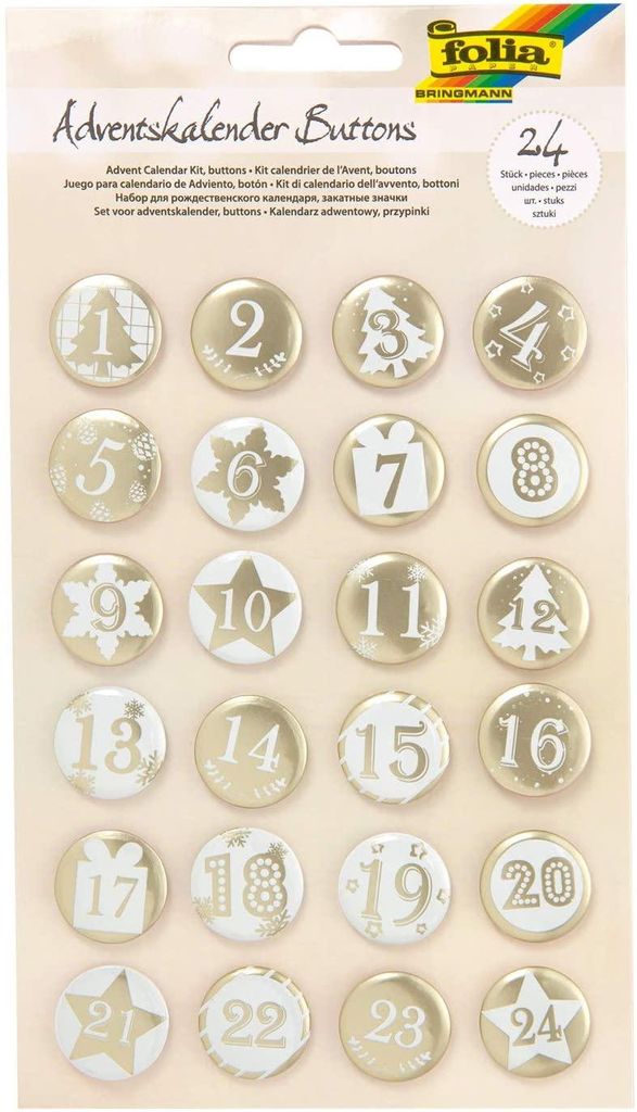 folia 1219 folia Adventskalender-knopen, model "PERLMUTT", Productafbeelding 