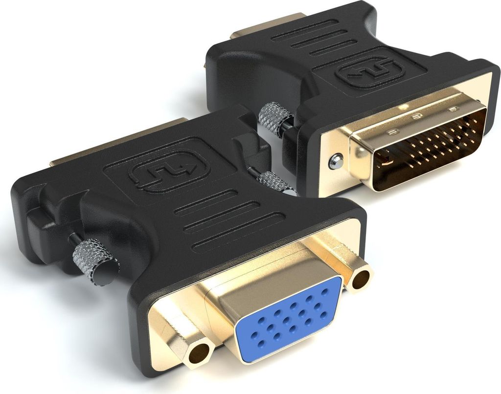2x DVI auf VGA Adapter 24+5 Stecker Monitoradapter Beamer Computer PC Monitor