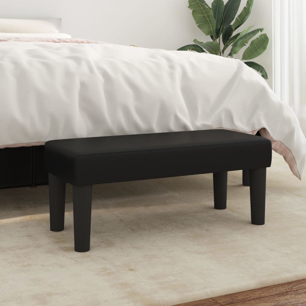 The Living Store Sitzbank Schwarz 70x30x30 cm Kunstleder