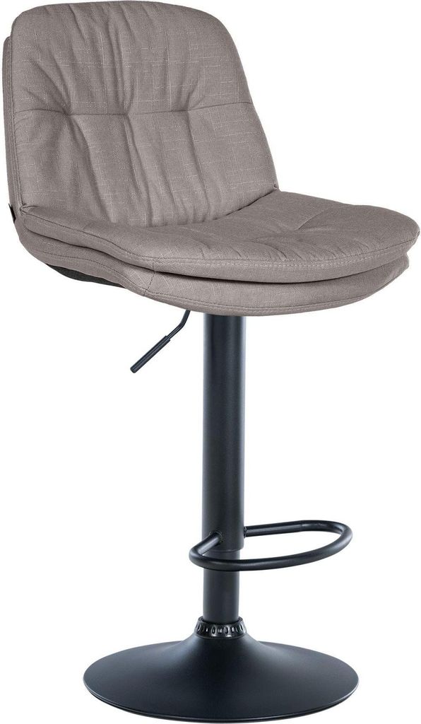 Barhocker mit Stoffpolsterung - Hochstuhl - Verstellbarer und drehbarer Komfort | Farbe: Grau | Material Chassis: Metall mattschwarz