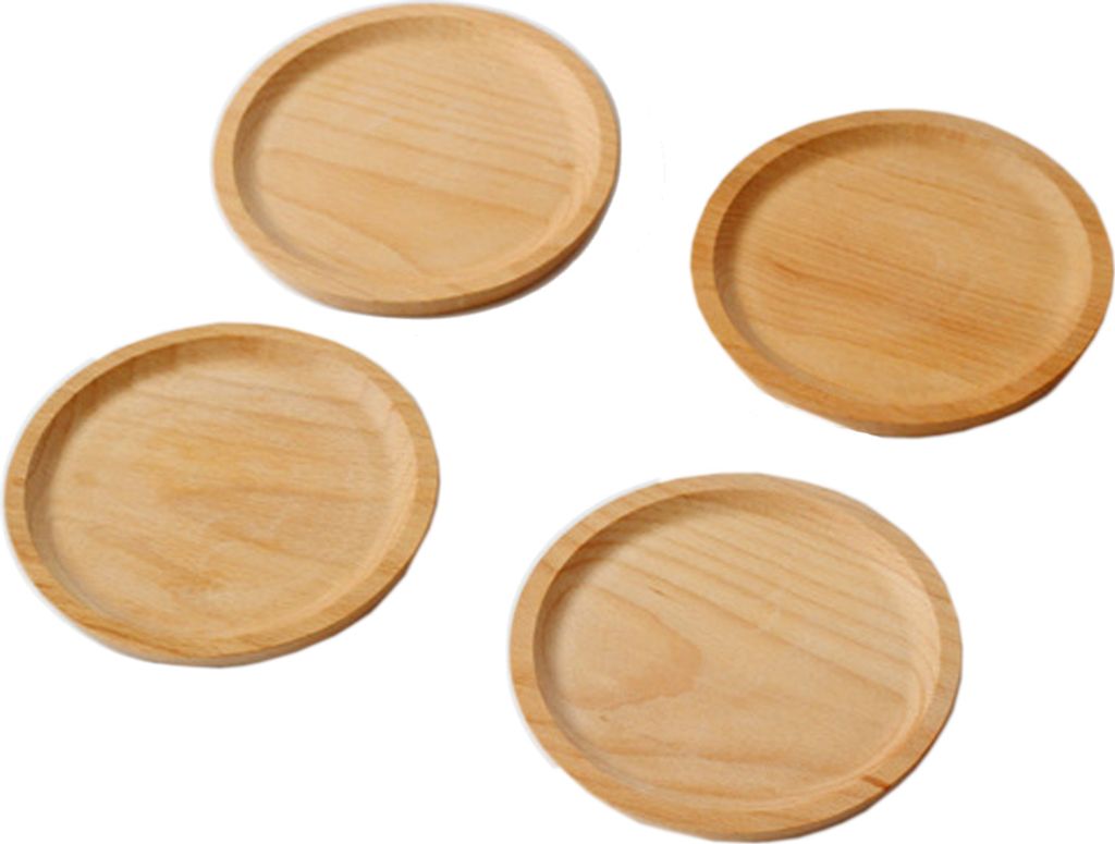 4 Stück Holzschale/Holzteller Rechteckig Buche, Runden,14cm Produktbild 