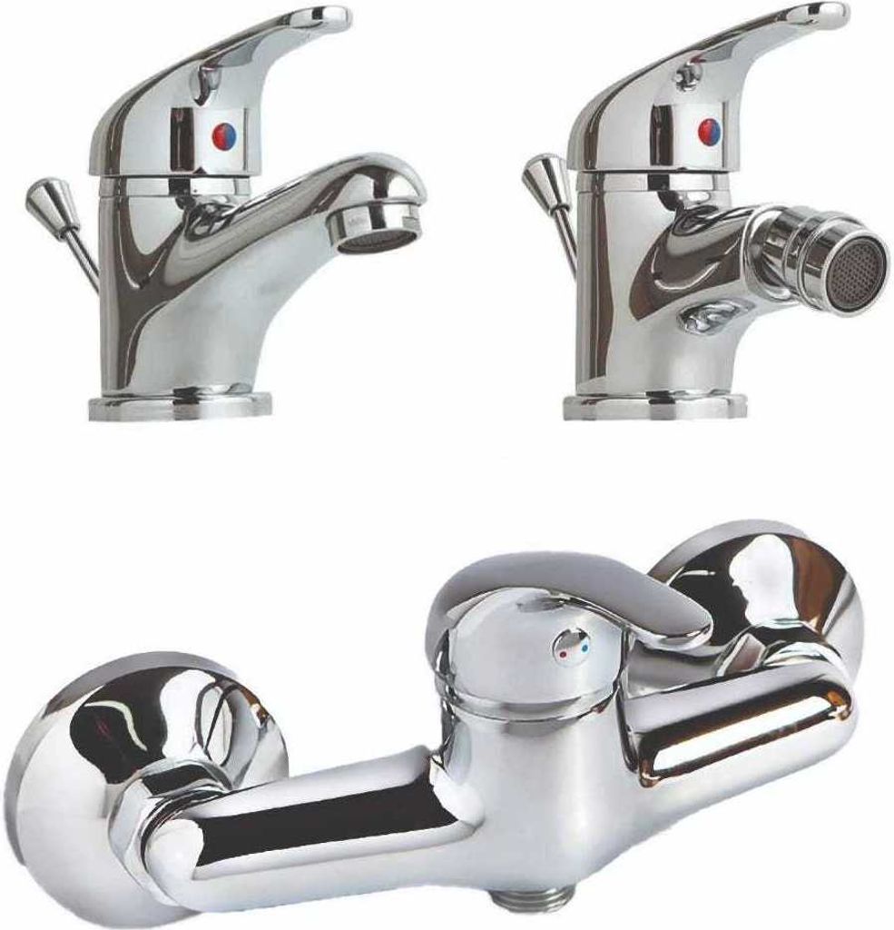 3-teiliges Badarmaturen-Set für Waschtisch, Bidet und Dusche