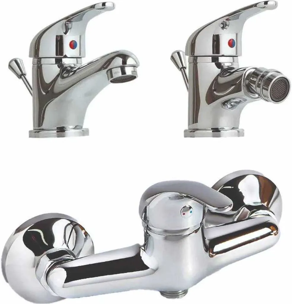 Set Rubinetti Bagno Enter: Miscelatori Lavabo Bidet e Doccia Cromati