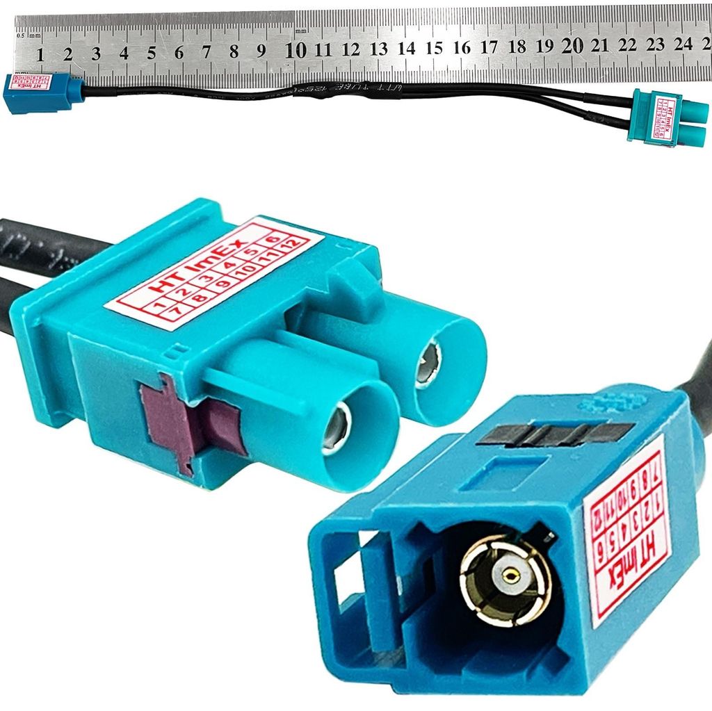 Radio Antennen Adapter FAKRA Z Buchse auf Doppel Stecker kompatibel mit VW Audi