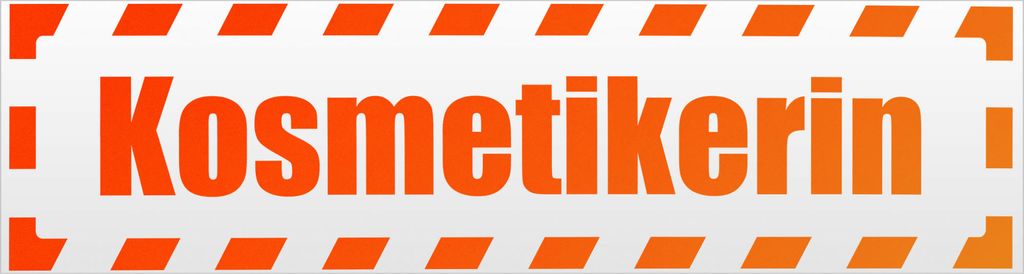 Kiwistar Kosmetikerin gestreift Magnetschild Schild magnetisch - 30cm Neonorange - Magnetfolie für Auto PKW Kfz