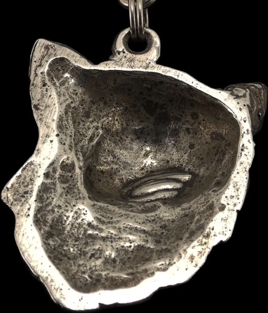 Chihuahua a pelo lungo - collana con ciondolo a forma di cane, ciondolo a forma di cane su catena d'argento, gioielli unici del marchio Art-Dog