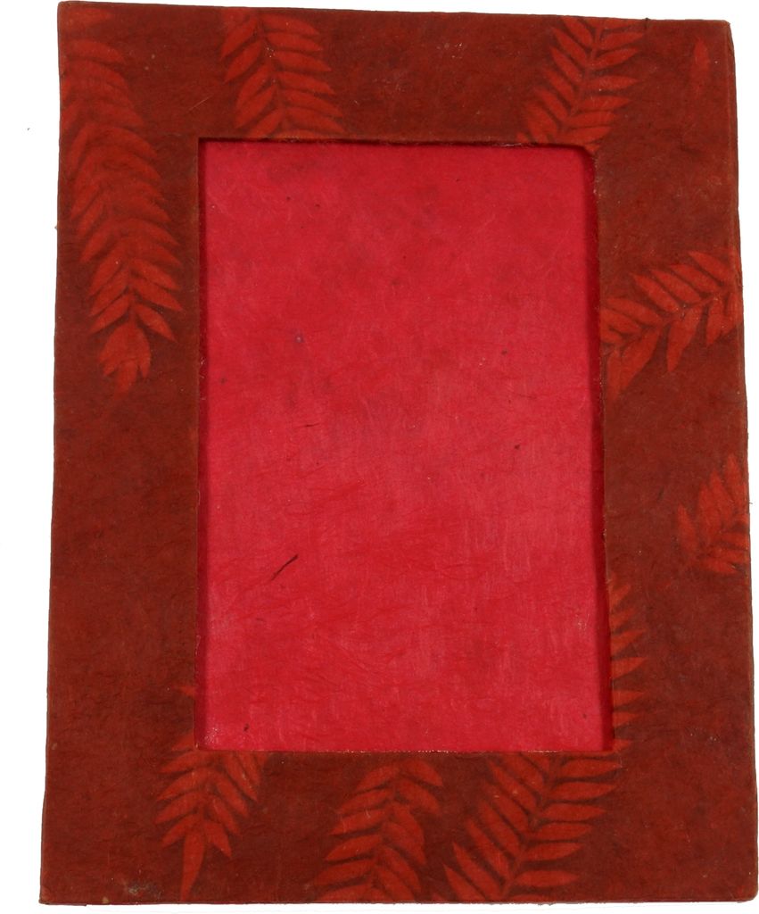 Bilderrahmen aus Lokta Papier Klein, Farbe: Rot, 21*16*0,5 cm