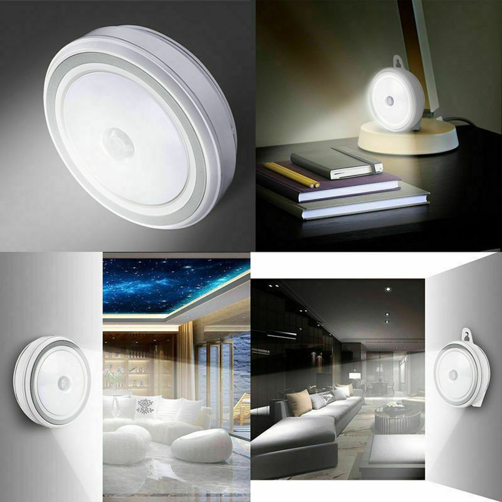 LED Nachtlicht Notlicht mit Bewegungsmelder Sensor Lampe Steckdose oder Batterie 
