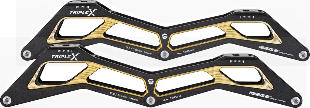 Powerslide Triple X Argent Patins en ligne 3x125mm Platine 13.0 Rigide