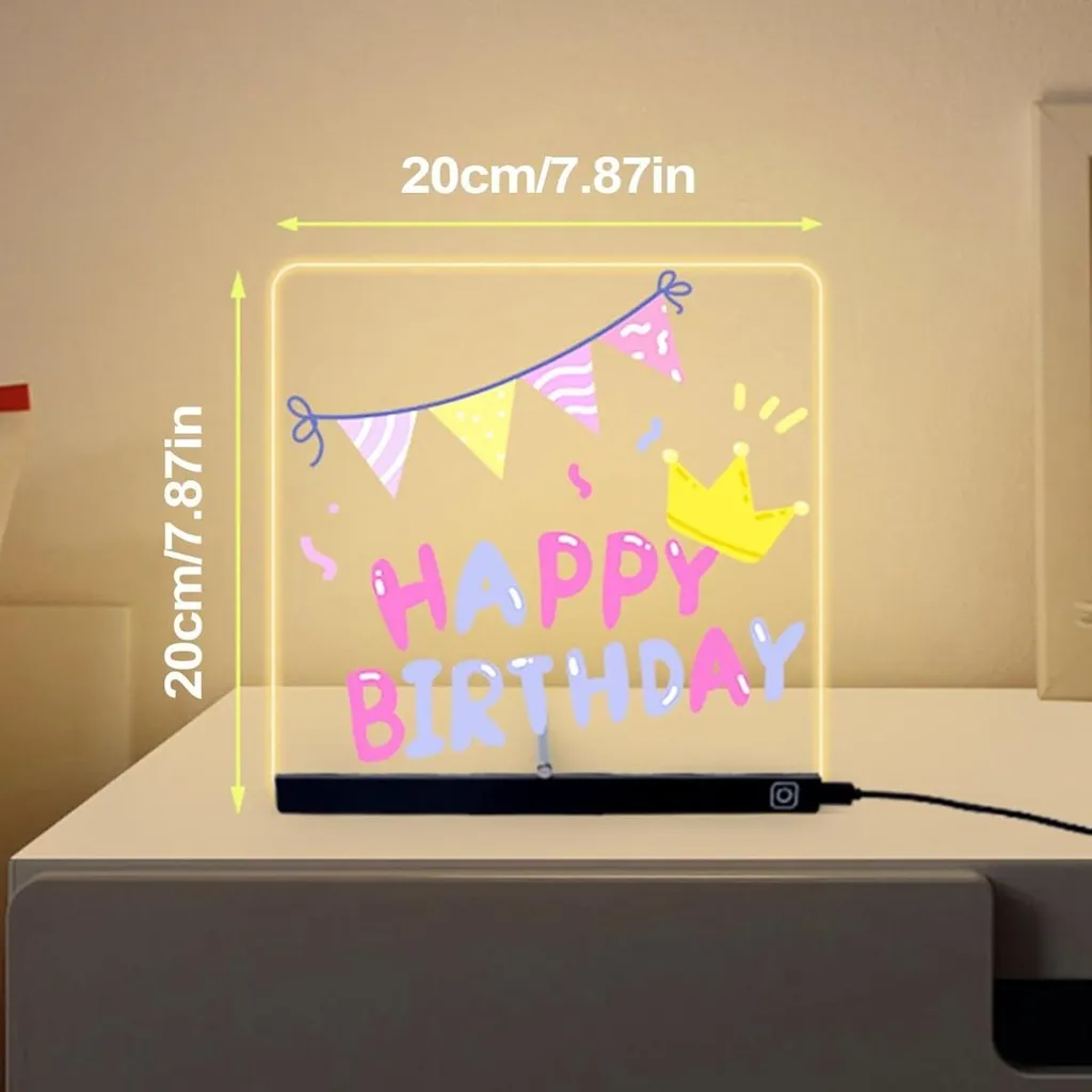 INF LED Note Board: Lavagna Acrilica Trasparente DIY con 7 Marker - 5