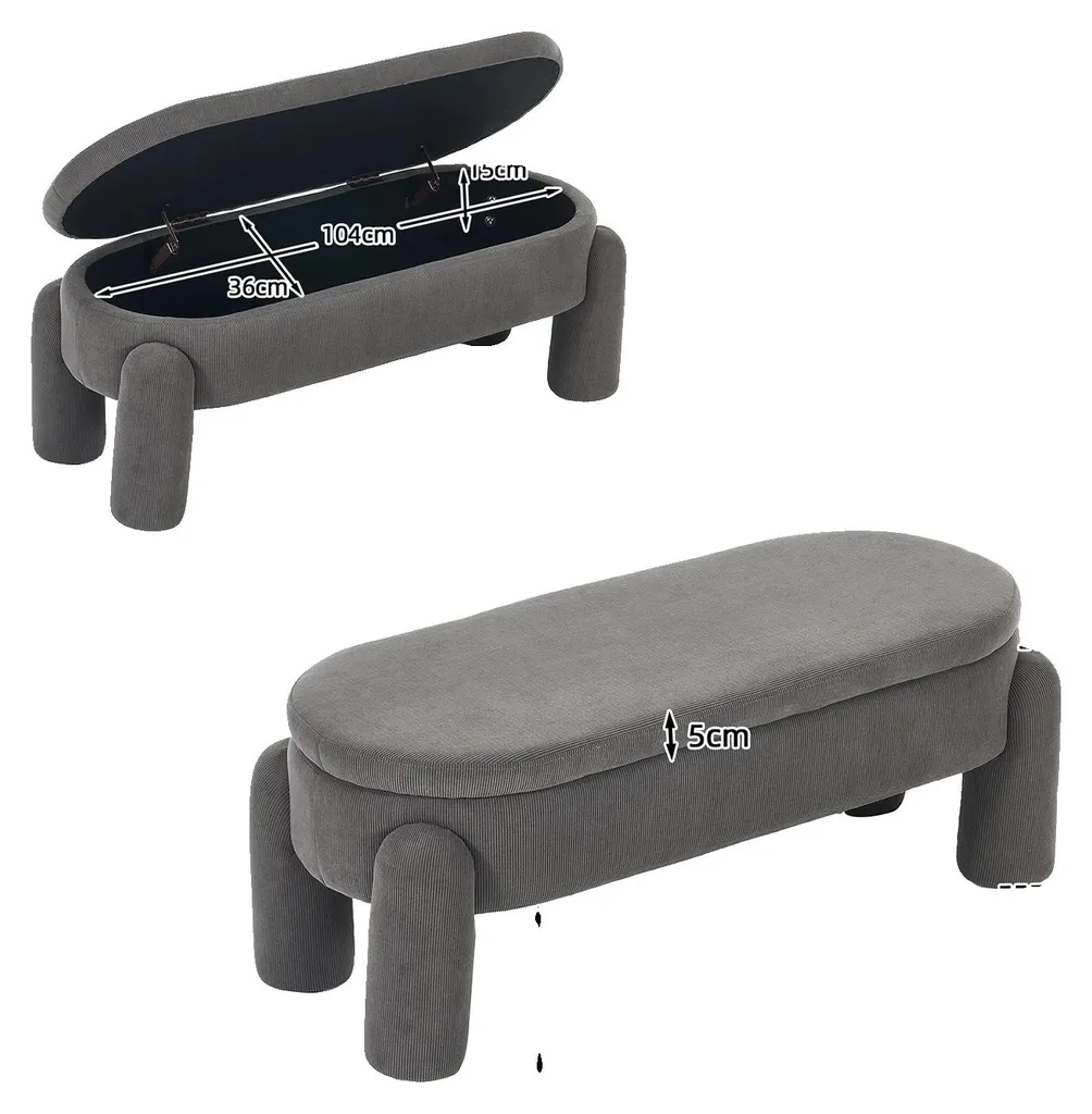 Banc de rangement gris foncé : gagnez de la place avec ce coffre moderne