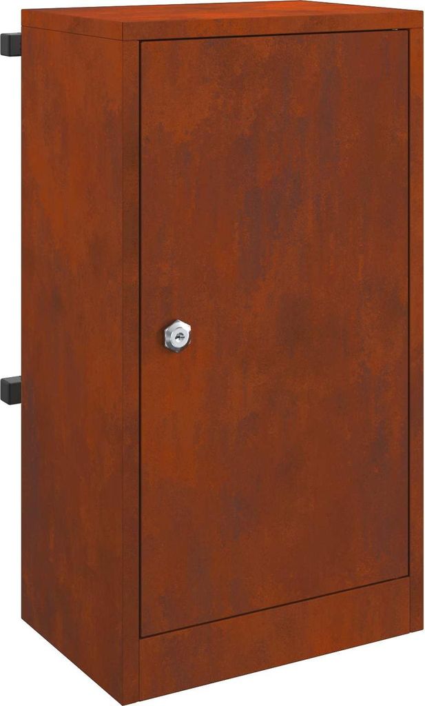Briefkasten mit Speicher Rostig 30 x 20 x 55 cm Wetterfeststahl