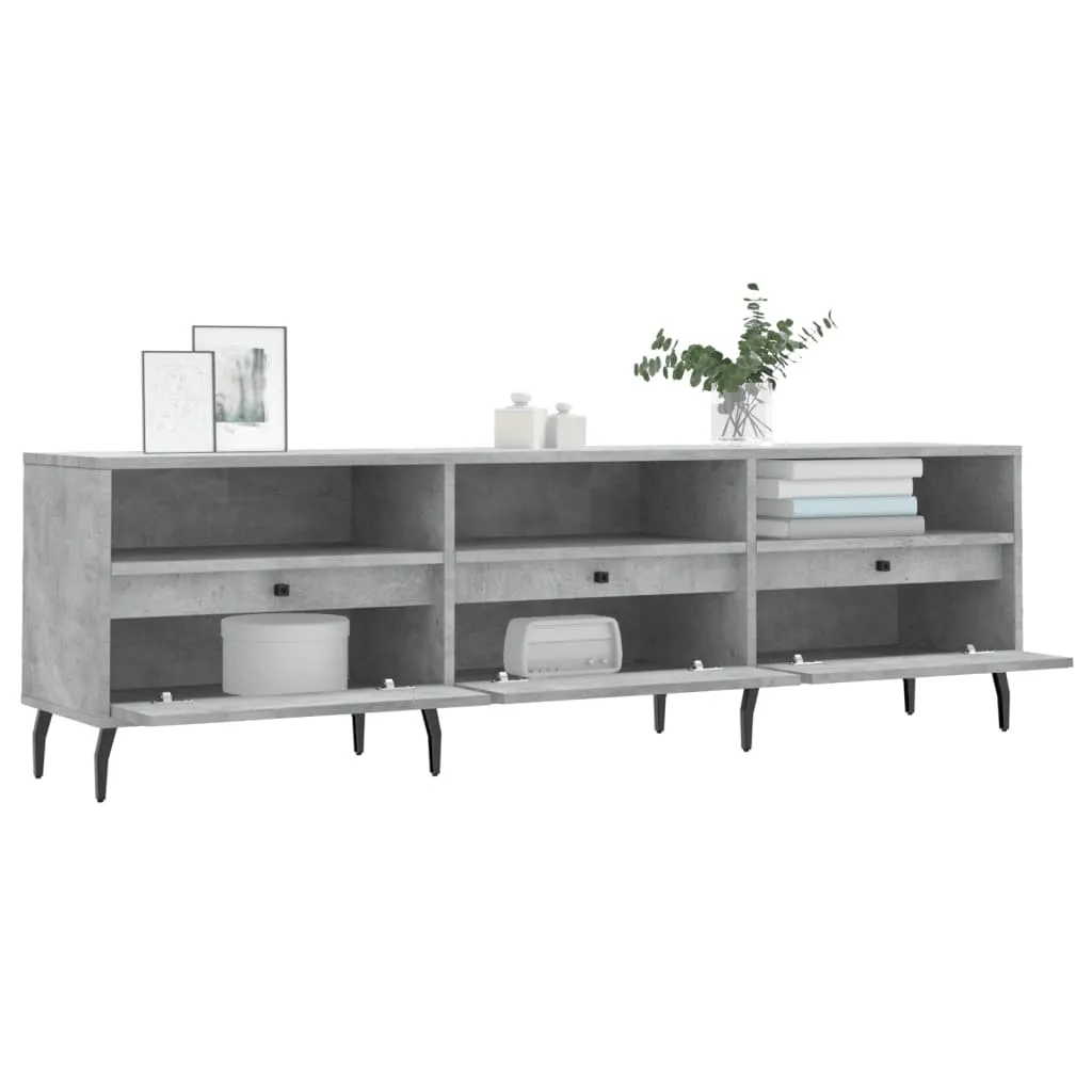 Mobile TV vidaXL Grigio Cemento 150cm | Supporto Multimedia 6 Vani - 5