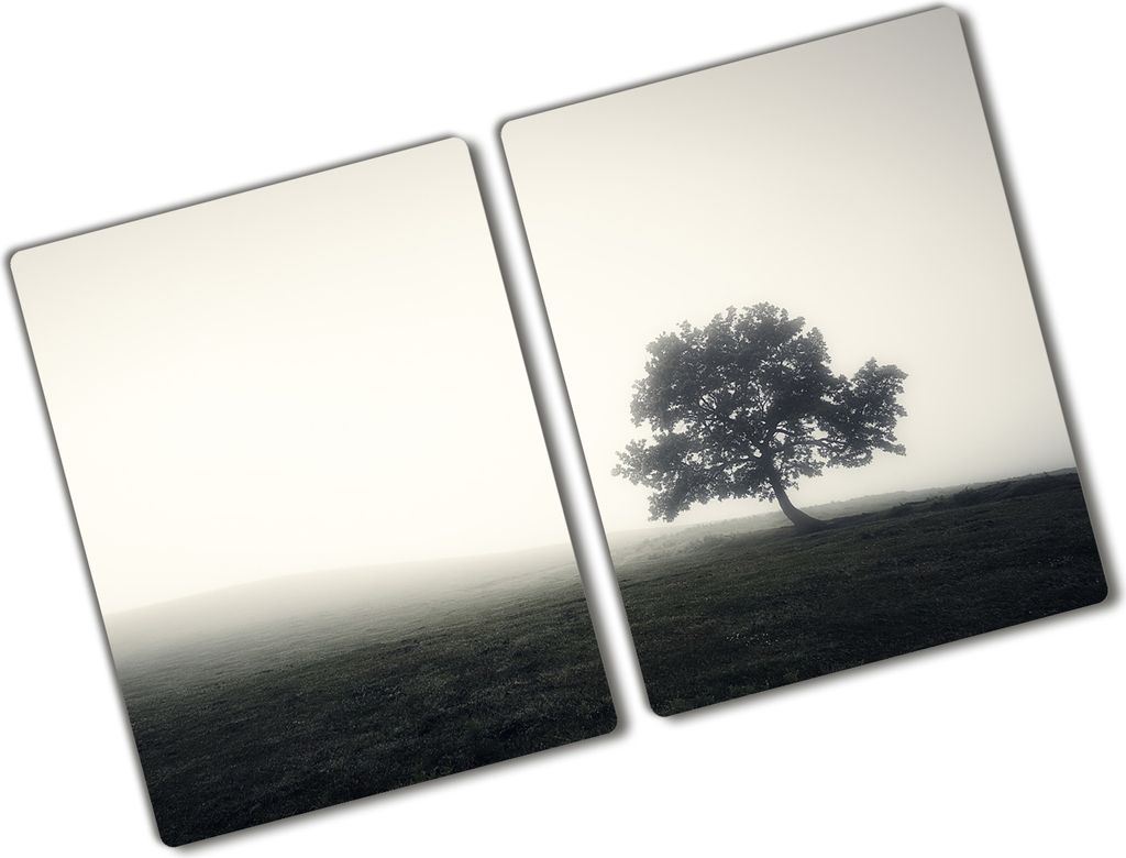 Tulup Glas Herdabdeckplatte - 2x40x52 cm - Glaskeramikkochfeld-Abdeckung Spritzschutz Glasabdeckplatte Kochplattenabdeckung und Schneidebrett - Zwe...