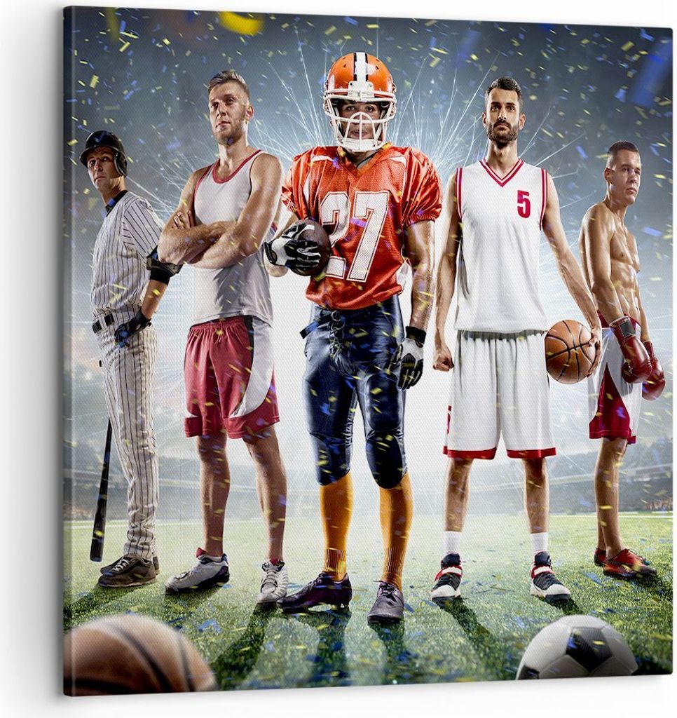 Bild auf Leinwand - Leinwandbild - Sport Sportler - 60x60cm - Wand Bild - Wanddeko - Wandbilder - Leinwanddruck - Bilder - Kunstdruck - Wanddekorat...
