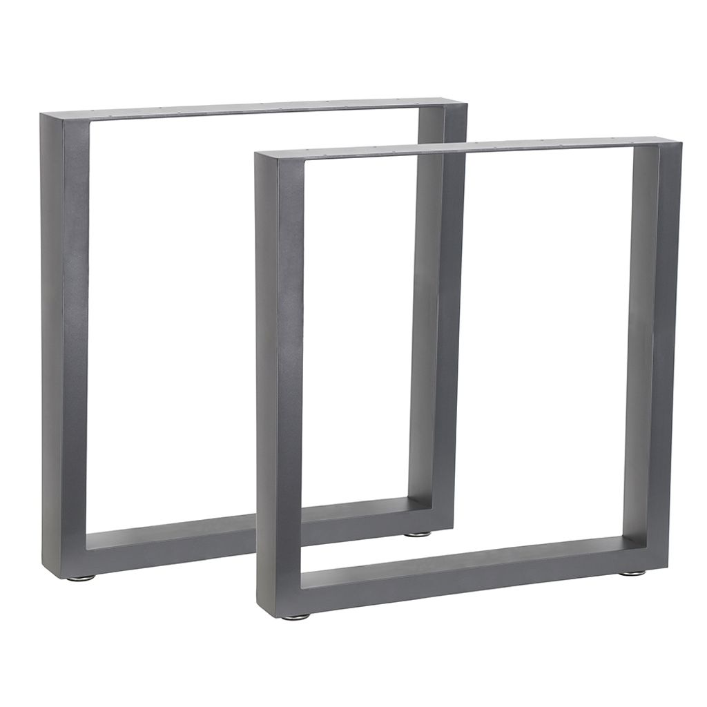 2x Tischkufen 70x72 cm Tischuntergestell Stahl Tischbeine Grau Tischfuß 