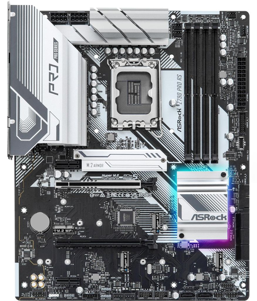 ASRock Z790 Pro RS - Motherboard - ATX - LGA1700-Sockel - Z790 Chipsatz - USB-C Gen2, USB 3.2 Gen 1, USB 3.2 Gen 2, USB-C 3.2 Gen 2x2 - 2.5 Gigabit...