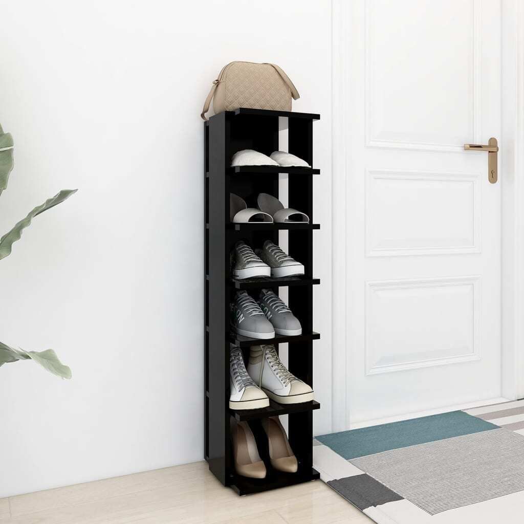 vidaXL Skriňa na topánky čierna 27,5x27x102 cm Materiál Obrázok produktu 5