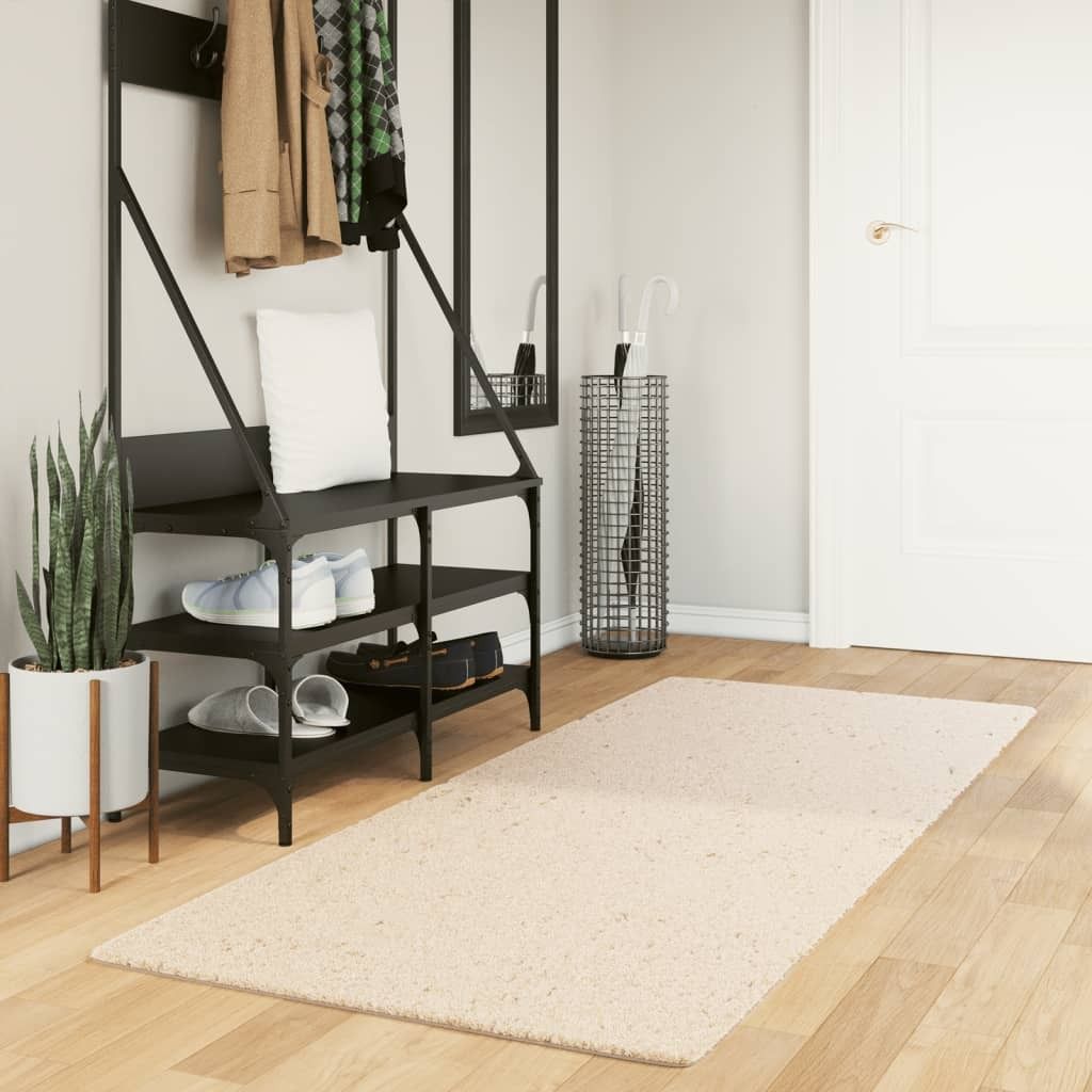 "im Angebot" Teppich HUARTE Kurzflor Weich und Waschbar Beige 80x200 cm - Designerteppiche CC17234