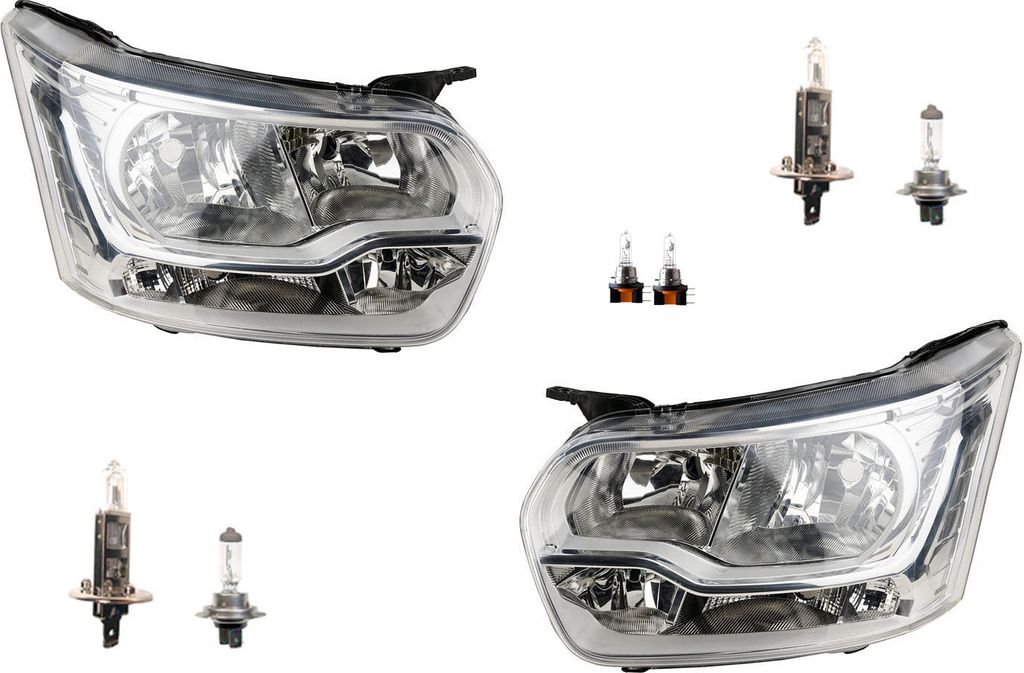 Johns, Scheinwerfer Halogen passend für Ford Transit 13 13- mit H7 H1 Satz Links Rechts 1877021 1815688 1817483 1819822 1830353 1872345 BK3113D153...