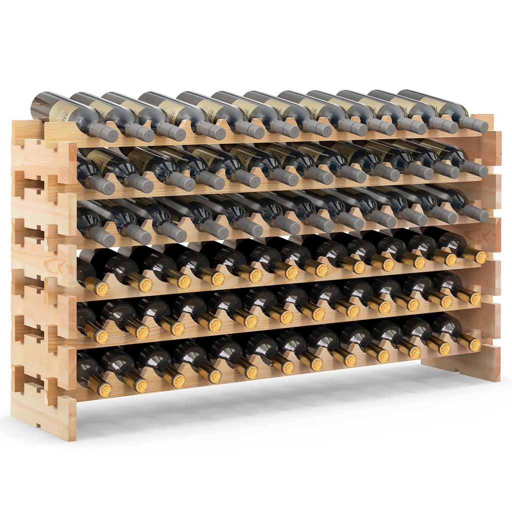GOPLUS Weinregal stapelbar, Flaschenregal mit 6 Ebenen für Produktbild 