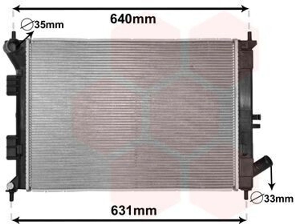 VAN WEZEL 82002335 - OE 253103X011 Kühler, Motorkühlung für Elantra (MD, UD), i30 (GD), CeeD (JD), Pro CeeD (JD), Soul (AM)