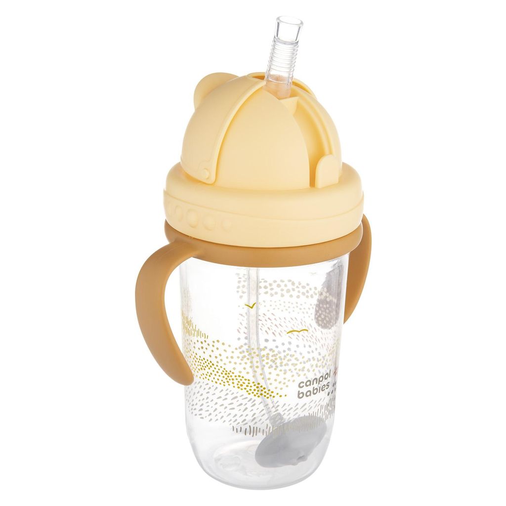 Canpol babies Kubek niekapek z rurką i odważnikiem żółty Zdjęcie produktu 