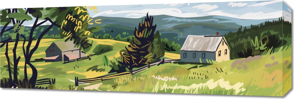Bild 90x30cm Üppiges Land