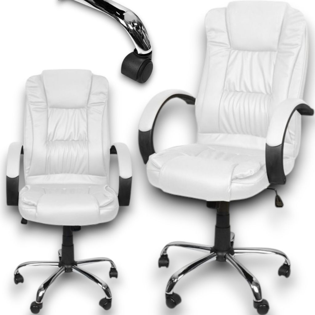 Bürostuhl Ergonomischer Bürostuhl Design Schreibtischstuhl Computerstuhl Weiß Kunstleder Ergonomisch Modern Komfortabel Drehbar Home Office