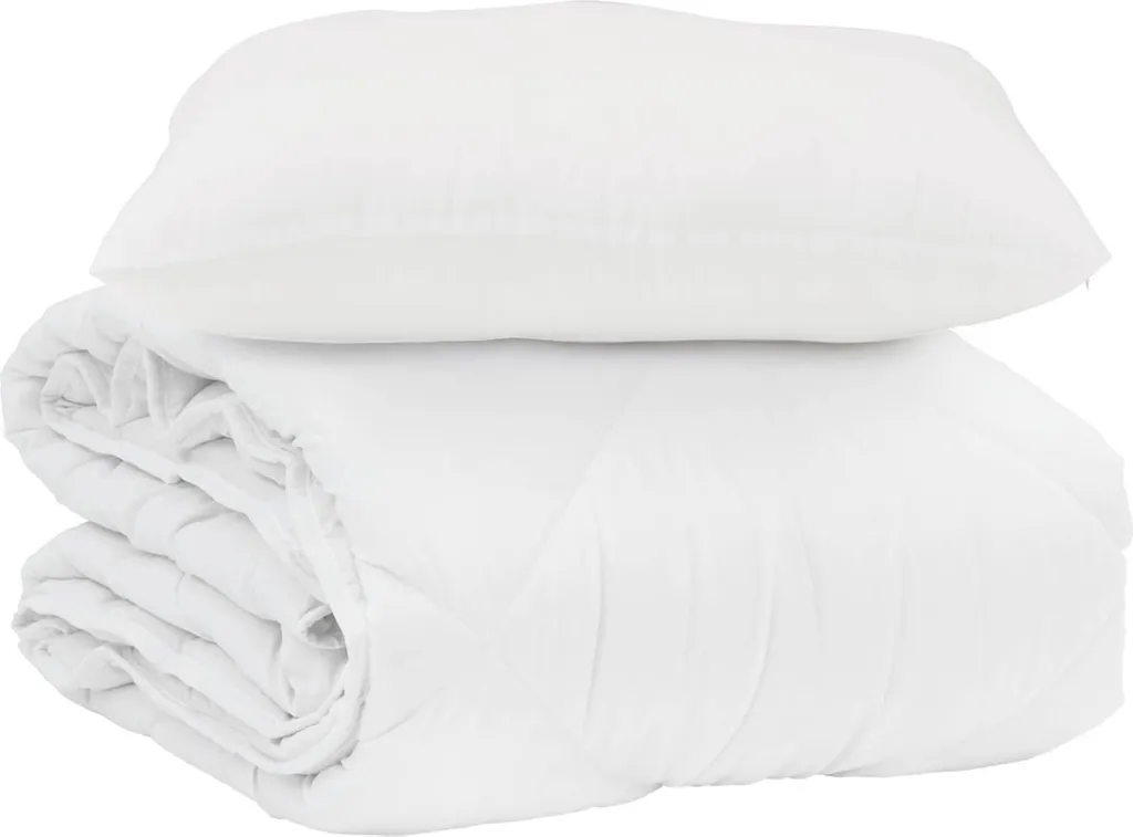 Set Letto Minimalista vidaXL Bianco: Trapuntino Estivo 2pz in Microfibra