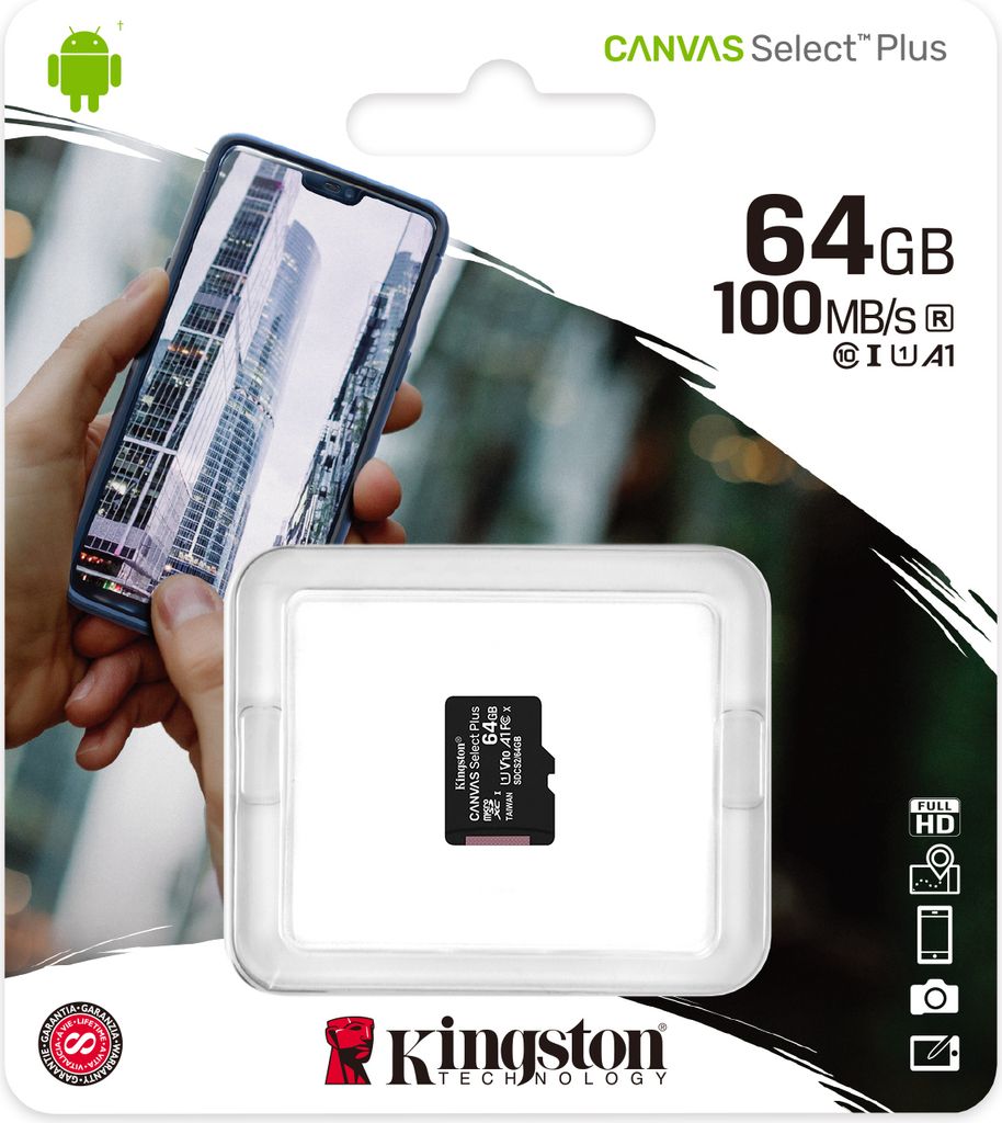 Kingston Technology Canvas Select Plus, 64 GB, MicroSDXC, Zdjęcie produktu 