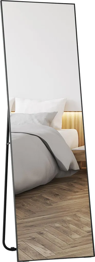 Grand miroir pleine longueur rectangulaire 50x160 cm sur pied noir
