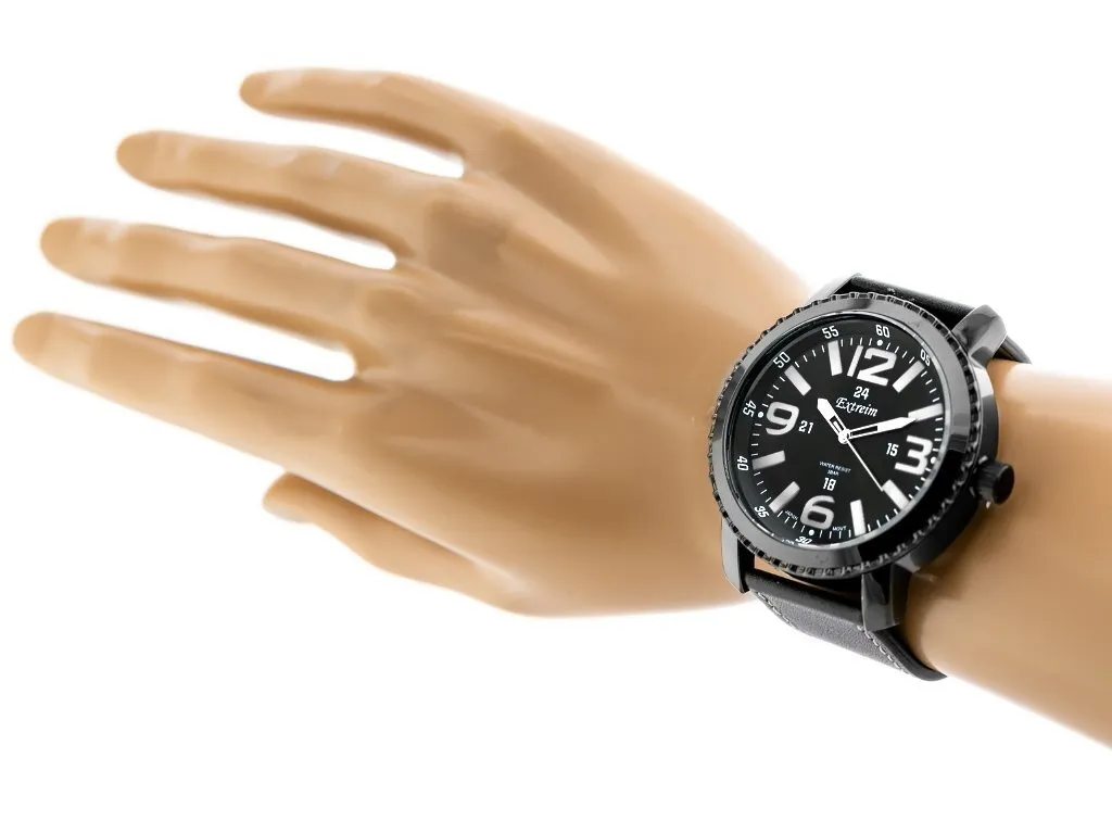 Montre Quartz Extrieb EXT-8814A-1A Antichoc en Acier Inoxydable Argent