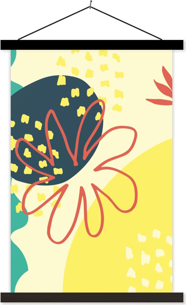 MuchoWow Textilposter Sommer - Blume - Pastell 40x60 cm mit schwarzem Rahmen - Wanddekorationen