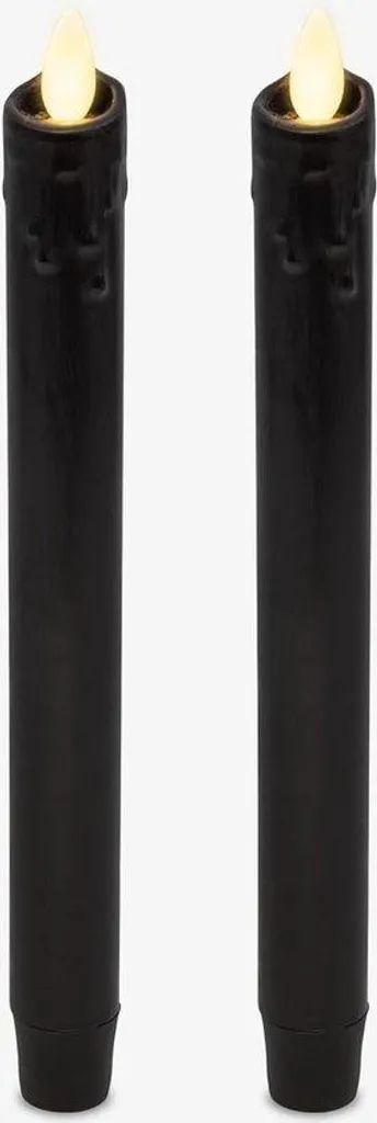 Grandes bougies piliers noires effet flamme réelle et cire naturelle