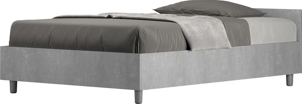 ITYHOME - Bett ohne Lattenrost 120x200 Zement Nuamo