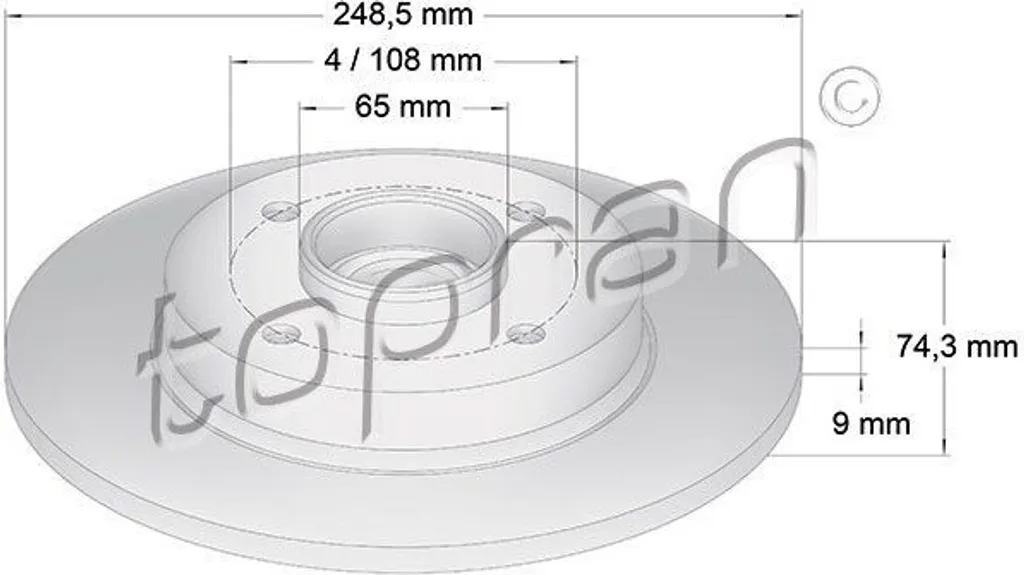 Disque de frein contre vibrations arrière pour Citroën C4 II et DS4