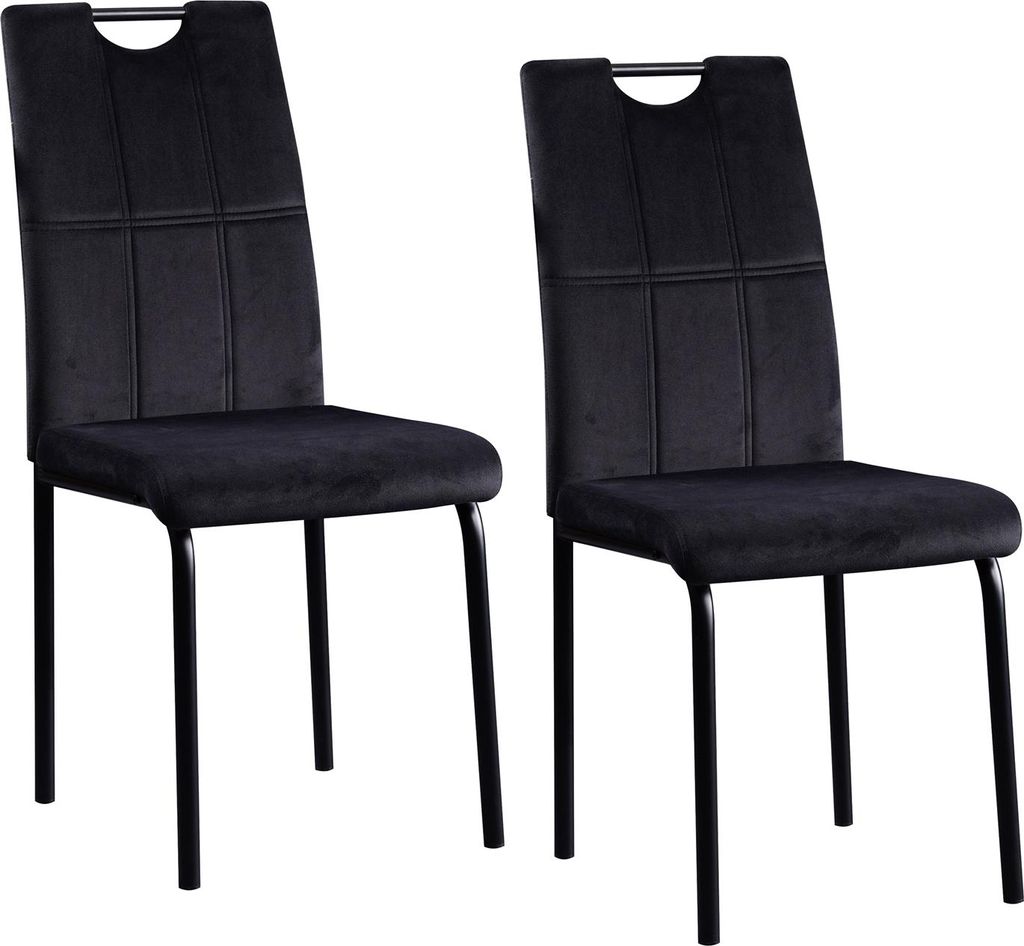 2er Set Samtstühle Denton mit Ziernähten, H96,5 x B41,5 x Produktbild 