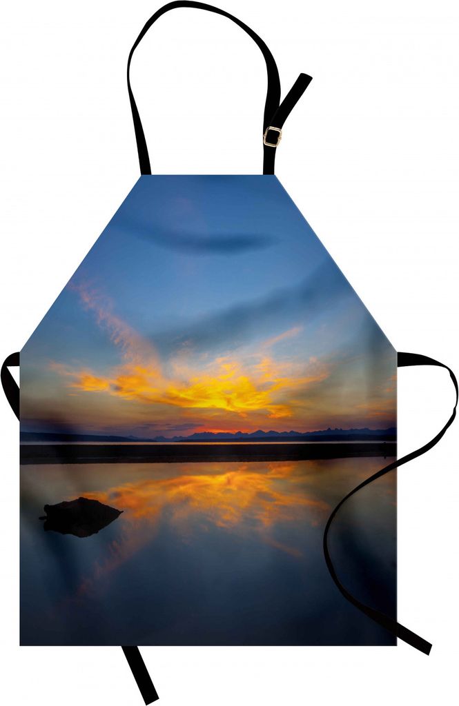 ABAKUHAUS Yellowstone Kochschürze, Yellowstone Nationalpark-Sonnenaufgang auf Seeufer-romantischem Natur-Bild im Freien, Farbfest Höhenverstellba...