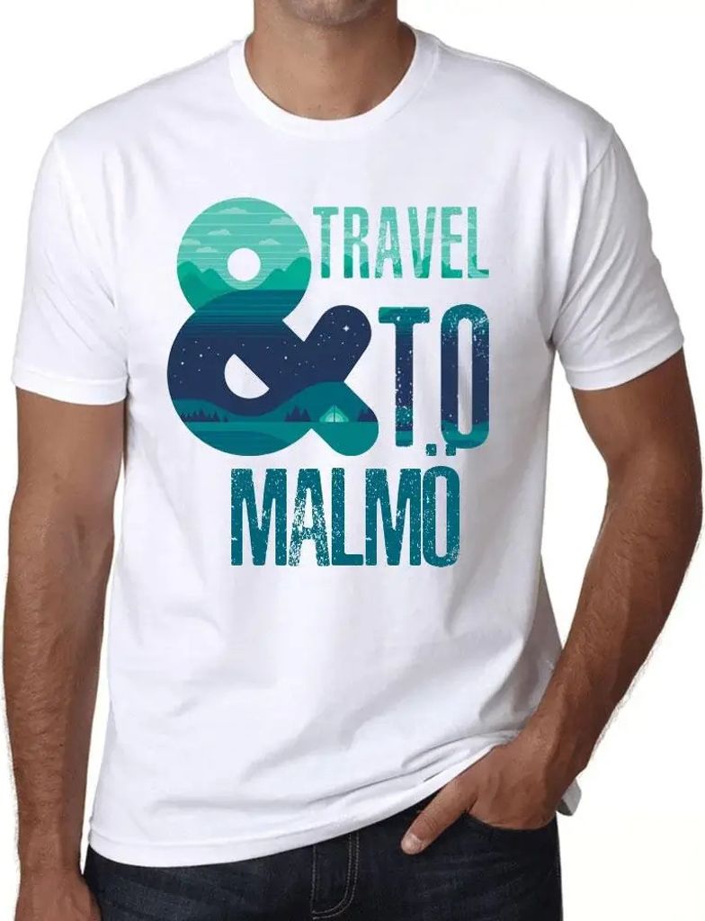 Herren Grafik T-Shirt Und Reisen nach Malmö – And Travel To Malmö – Öko-Verantwortlich Vintage Jahrgang Kurzarm Lustige Druck Geburtstag Ges...