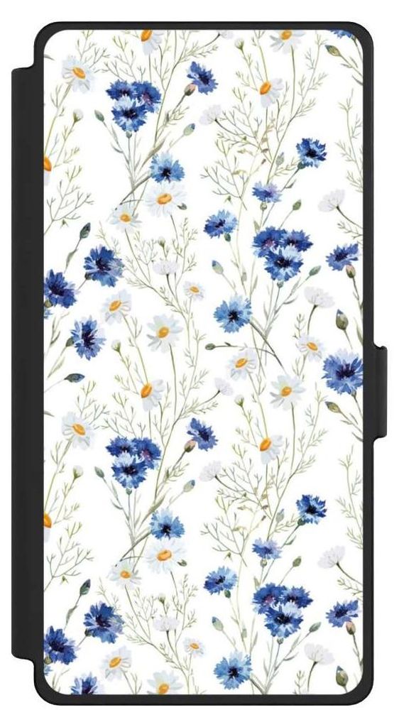 NIVOCASE Klapphülle für Samsung Galaxy S25 Ultra Handyhülle aus Kunst Leder NIVOflip schwarz Blume Blumen Muster