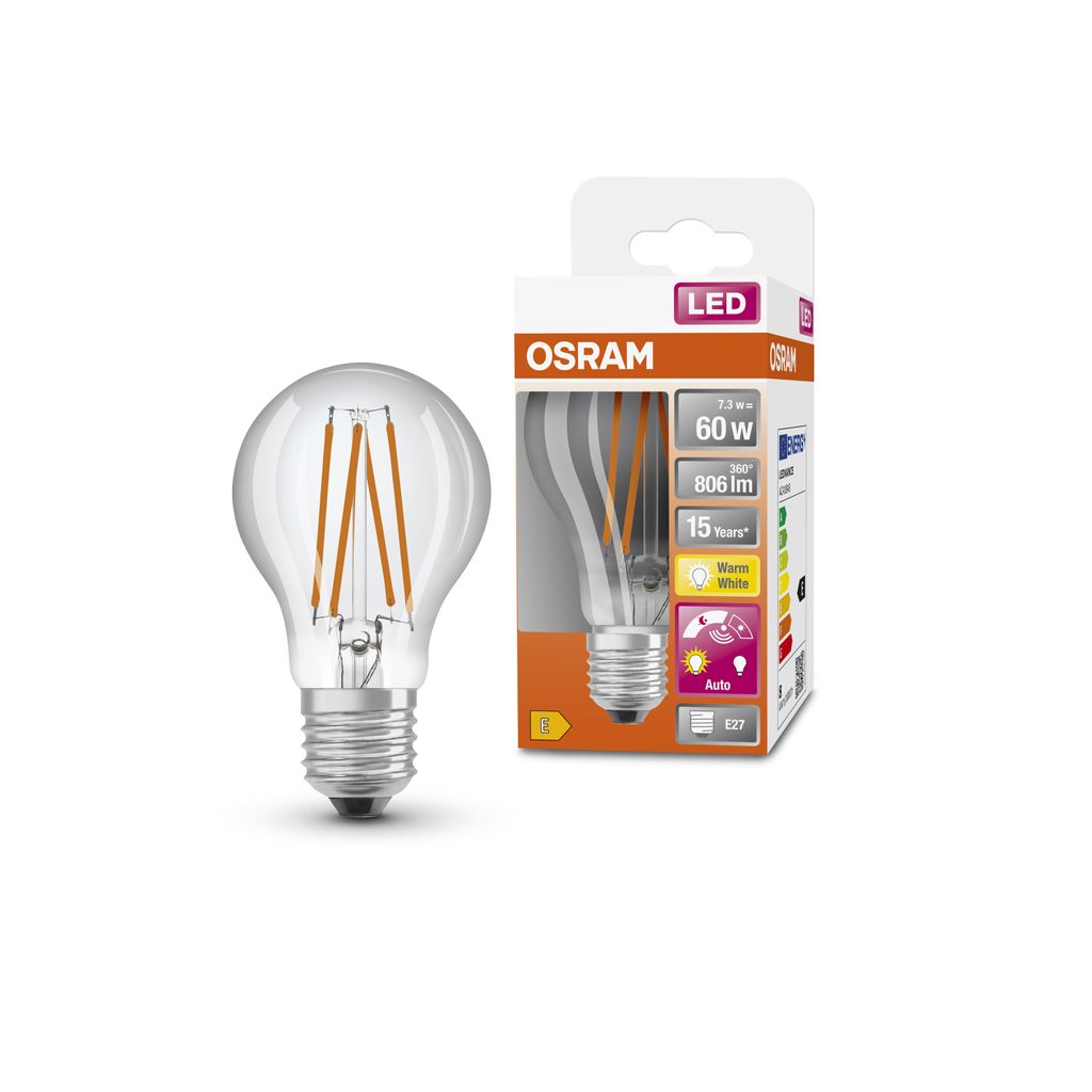 Żarówka LED Osram A60 7,3W = 60W E27 przezroczysta 806lm Zdjęcie produktu 