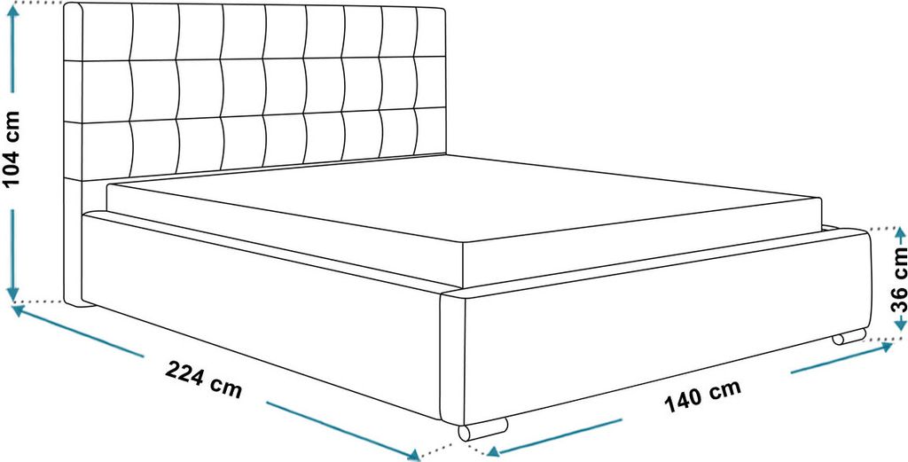 Polsterbett RIO mit Kopfteil, 120x200 cm, Doppelbett mit Bettkasten und Lattenrost aus Metal, Velourstoff, Farbe: Dunkelgrau